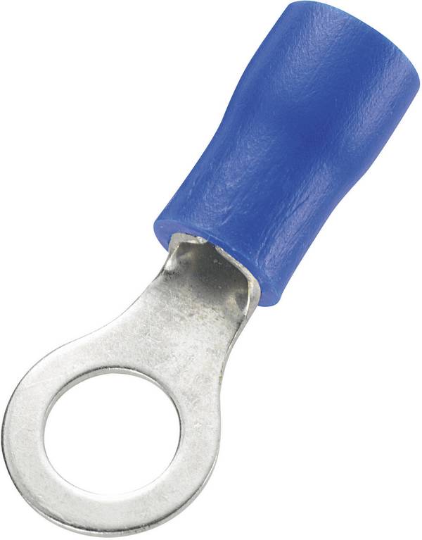 TRU COMPONENTS 1572136 Ringkabelschoen Dwarsdoorsnede (max.): 2.50 mm² Schachtdiameter: 5.2 mm Deels geïsoleerd Blauw 100 stuk(s)