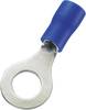 TRU COMPONENTS 746568 Ringkabelschoen Dwarsdoorsnede (max.): 2.50 mm² Schachtdiameter: 6.4 mm Deels geïsoleerd Blauw 100 stuk(s)