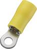 TRU COMPONENTS 738406 Ringkabelschoen Dwarsdoorsnede (max.): 6 mm² Schachtdiameter: 10.5 mm Deels geïsoleerd Geel 50 stuk(s)