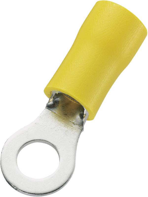 TRU COMPONENTS 746621 Ringkabelschoen Dwarsdoorsnede (max.): 6 mm² Schachtdiameter: 5.3 mm Deels geïsoleerd Geel 50 stuk(s)