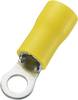 TRU COMPONENTS 746628 Ringkabelschoen Dwarsdoorsnede (max.): 6 mm² Schachtdiameter: 4.3 mm Deels geïsoleerd Geel 50 stuk(s)