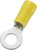 TRU COMPONENTS 746682 Ringkabelschoen Dwarsdoorsnede (max.): 6 mm² Schachtdiameter: 6.4 mm Deels geïsoleerd Geel 50 stuk(s)