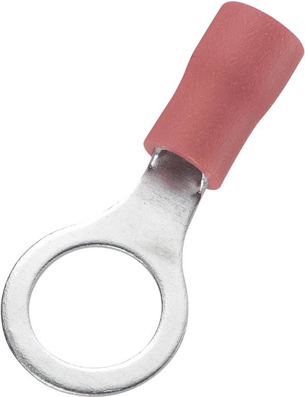 TRU COMPONENTS 746762 Ringkabelschoen Dwarsdoorsnede (max.): 1.50 mm² Schachtdiameter: 8.4 mm Deels geïsoleerd Rood 100 stuk(s)