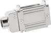 Provertha 77092M 77092M D-sub adapterbehuizing Aantal polen: 9 Kunststof, gemetalliseerd 90 ° Zilver 1 stuk(s)