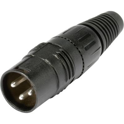 Hicon HI-X3MT XLR-connector Stekker, recht Aantal polen: 3  Zwart 1 stuk(s) 