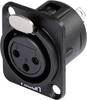 Hicon HI-X3DF-M XLR-connector Flensbus, contacten recht Aantal polen: 3 Zwart 1 stuk(s)