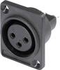 Hicon HI-X3DF-P XLR-connector Flensbus, contacten recht Aantal polen: 3 Zwart 1 stuk(s)