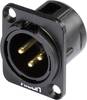 Hicon HI-X3DM-G XLR-connector Flensstekker, contacten recht Aantal polen: 3 Zwart 1 stuk(s)
