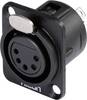 Hicon HI-X5DF-G XLR-connector Flensbus, contacten recht Aantal polen: 5 Zwart 1 stuk(s)