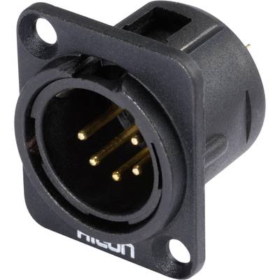 Hicon HI-X5DM-G XLR-connector Flensstekker, contacten recht Aantal polen: 5  Zwart 1 stuk(s) 