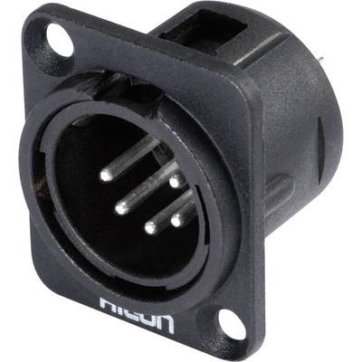 Hicon HI-X5DM-M XLR-connector Flensstekker, contacten recht Aantal polen: 5  Zwart 1 stuk(s) 