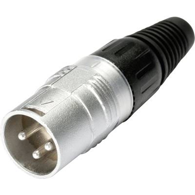 Hicon HI-X3CM XLR-connector Stekker, recht Aantal polen: 3  Zilver, Zwart 1 stuk(s) 