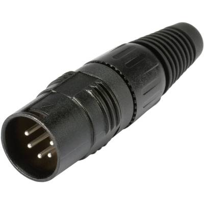 Hicon HI-X5CM-B XLR-connector Stekker, recht Aantal polen: 5  Zwart 1 stuk(s) 