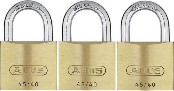 Abus-set van 3 gelijksluitende messing hangsloten 45/40