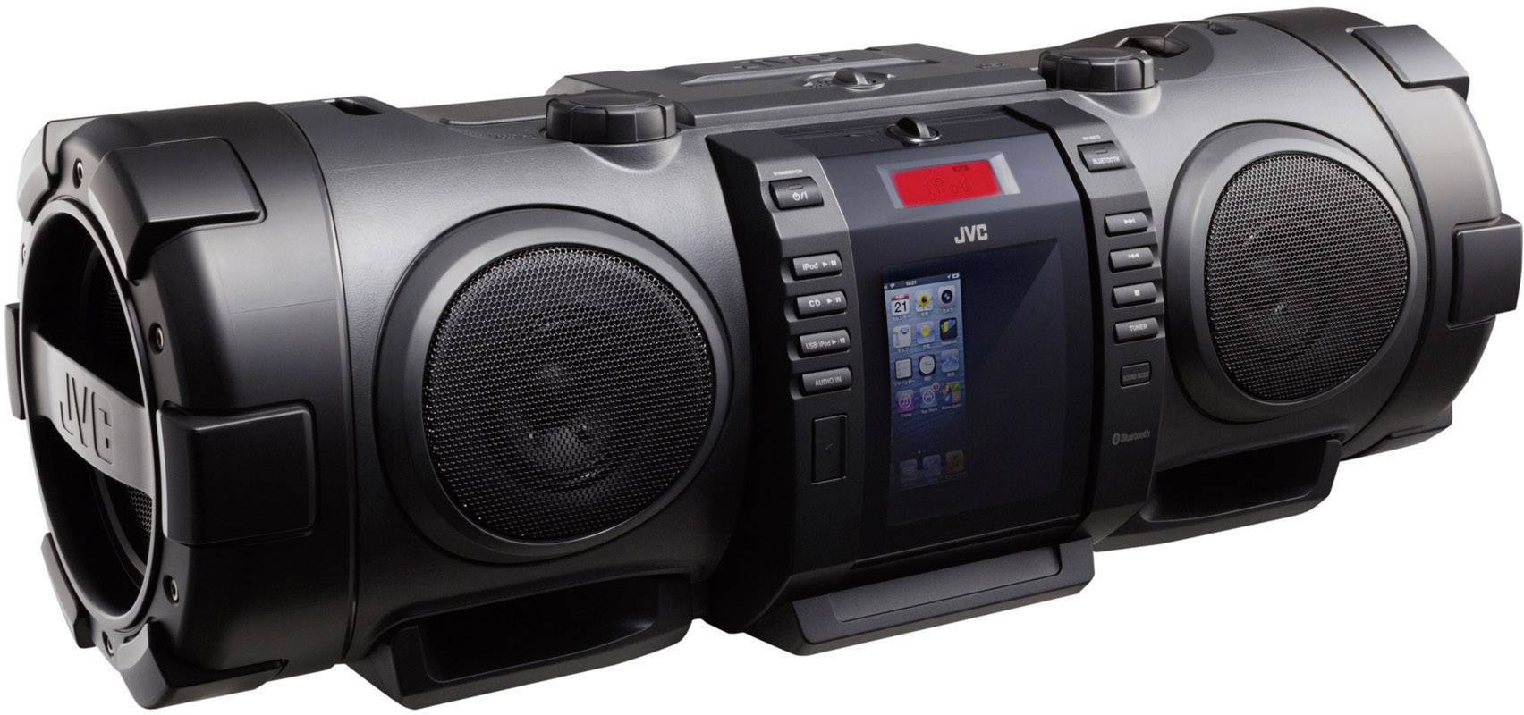 FM Ghettoblaster JVC RVNB75BE AUX, Appledock, Bluetooth, CD, FM, USB