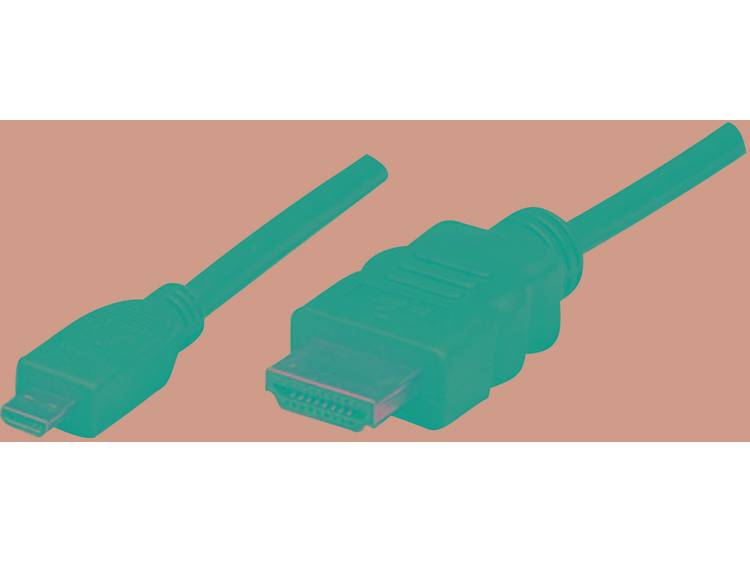 Manhattan HDMI Aansluitkabel [1x HDMI-stekker 1x HDMI-stekker D micro] 2 m Zwart