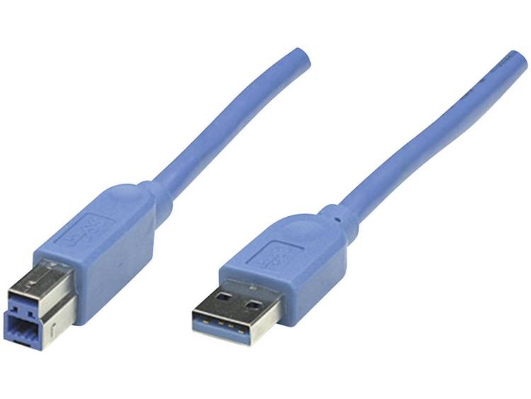 Manhattan SuperSpeed USB Device Cable, 1x USB 3.0 A Male 1x USB 3.0 B Male, 3m (322454)