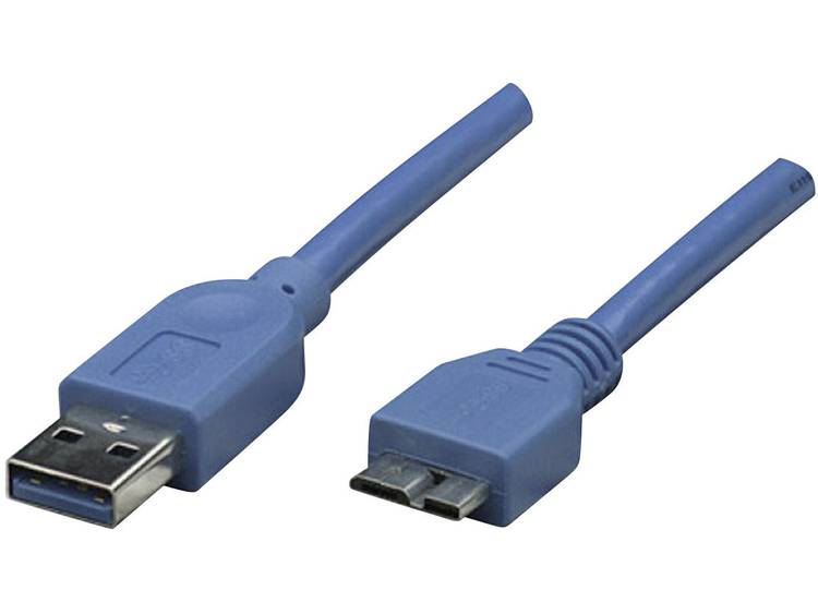 Manhattan SuperSpeed USB Device Cable A Male-Micro B Male, 2 m, Blue (325424)