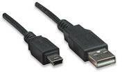 Twee zwarte USB-kabels: links Micro-USB, rechts standaard USB. Beide stekkers wijzen naar rechts en zijn naast elkaar geplaatst.