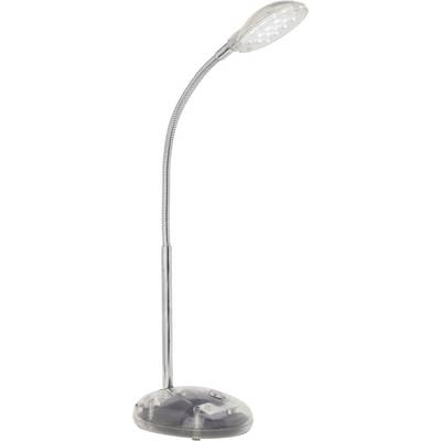 Flexibele leeslamp van geborsteld metaal met LED-verlichtingskop.