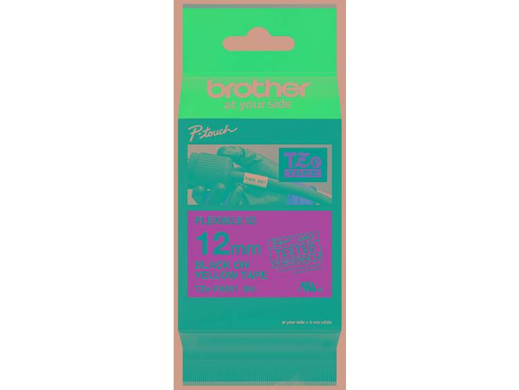 Brother Labels TZeFX631 Zwart op Geel 12 mm x 8 m