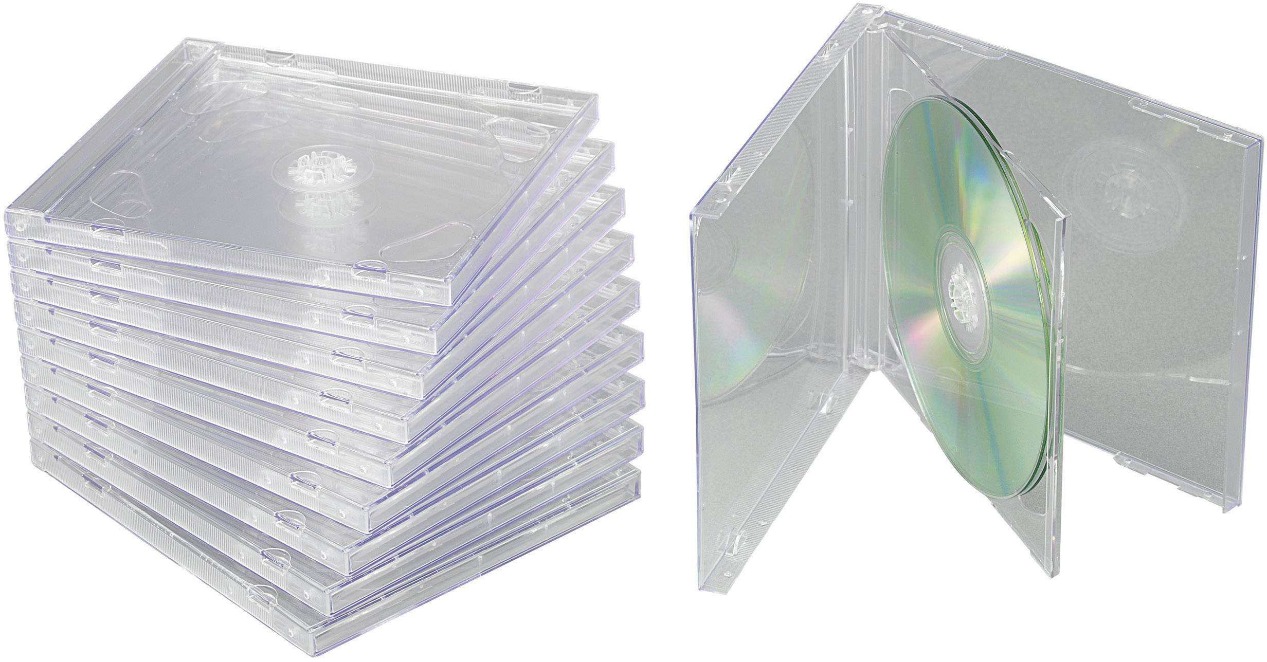 2voudig CDhoes 2 CD's/DVD's/Blurays Kunststof Transparant 10 stuk(s