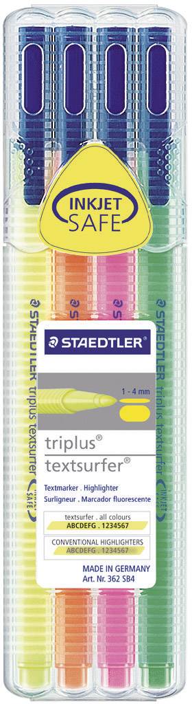 STAEDTLER 362 SB4 - 4 stuk(s) - Groen - Oranje - Roze - Geel - Polypropyleen (PP) - 1 mm - 4 mm