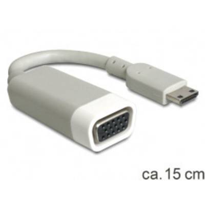 Delock 65471 HDMI / VGA Adapter [1x HDMI-stekker C mini - 1x VGA-bus] Wit  15.00 cm