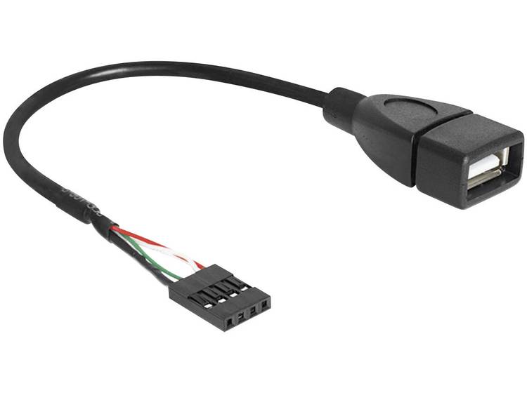 Delock USB 2.0 Aansluitkabel [1x USB 2.0 bus intern 4-polig 1x USB 2.0 bus A] 0.20 m Zwart UL gecert