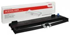 Printerlint in zwarte cartridge naast 'Microline Starker'-verpakking van OKI. Geschikt voor matrixprinters.