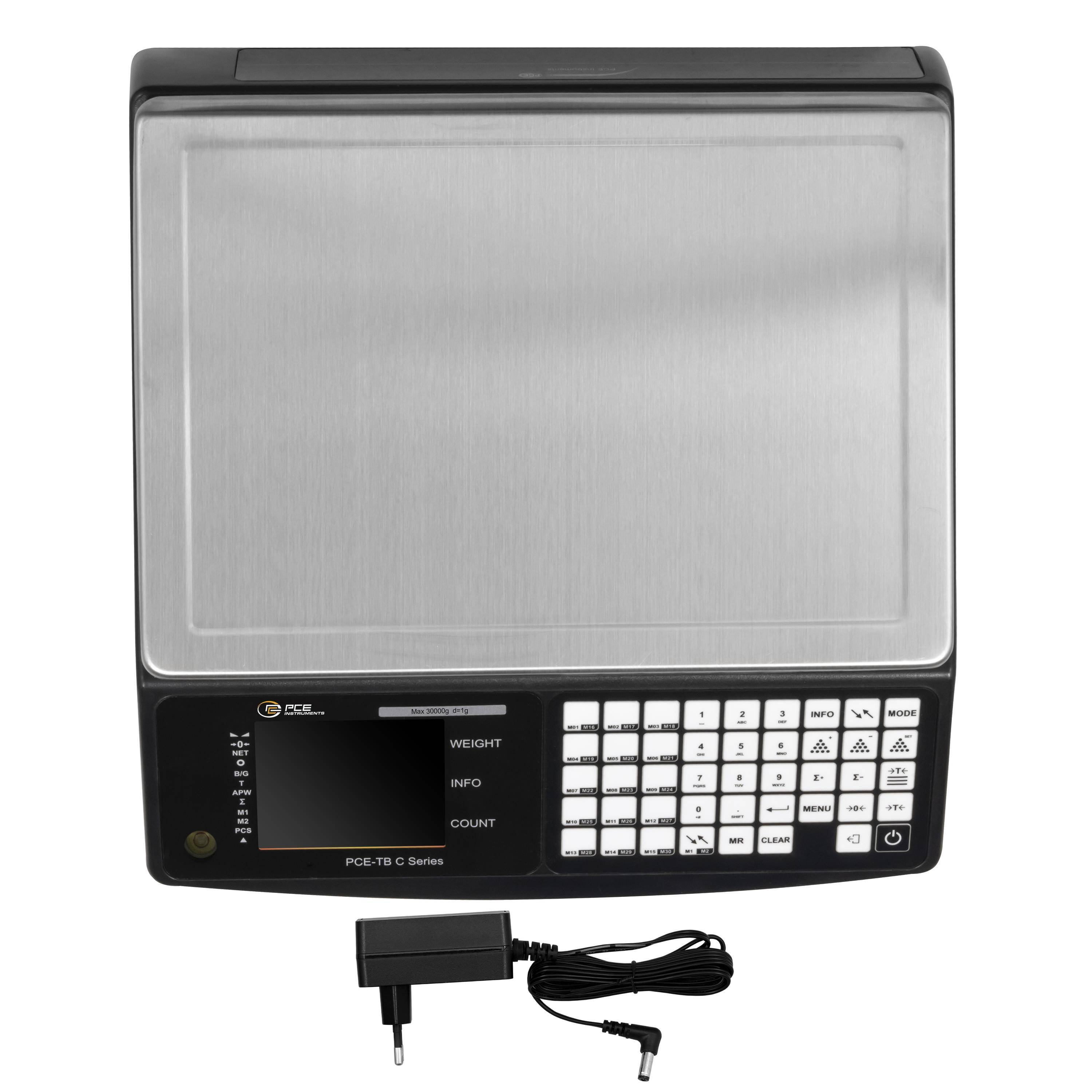 PCE Instruments PCE-TB 30C PCE-TB 30C Telweegschaal Weegbereik (max.) 30 kg Resolutie 1 g werkt op het lichtnet-6