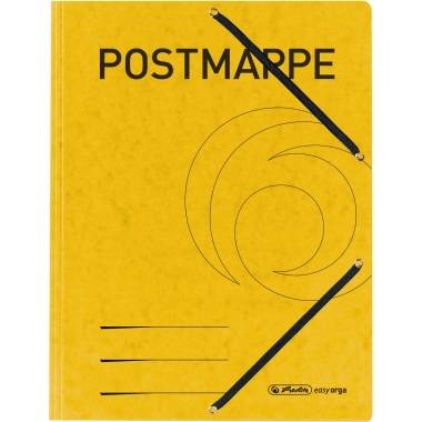 Herlitz Impact Folder A4 Post Folder geel met elastische band-0