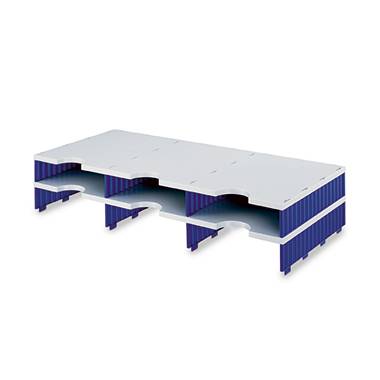 Styro Uitbreidingsmodules Trio, 6 Compartimenten, Grijs/Blauw, W723xH140xD331 mm, 268130238-0