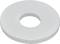 Een grote, grijze sluitring met een cirkelvormig gat in het midden, vaak gebruikt voor gelijkmatige drukverdeling bij schroeven.