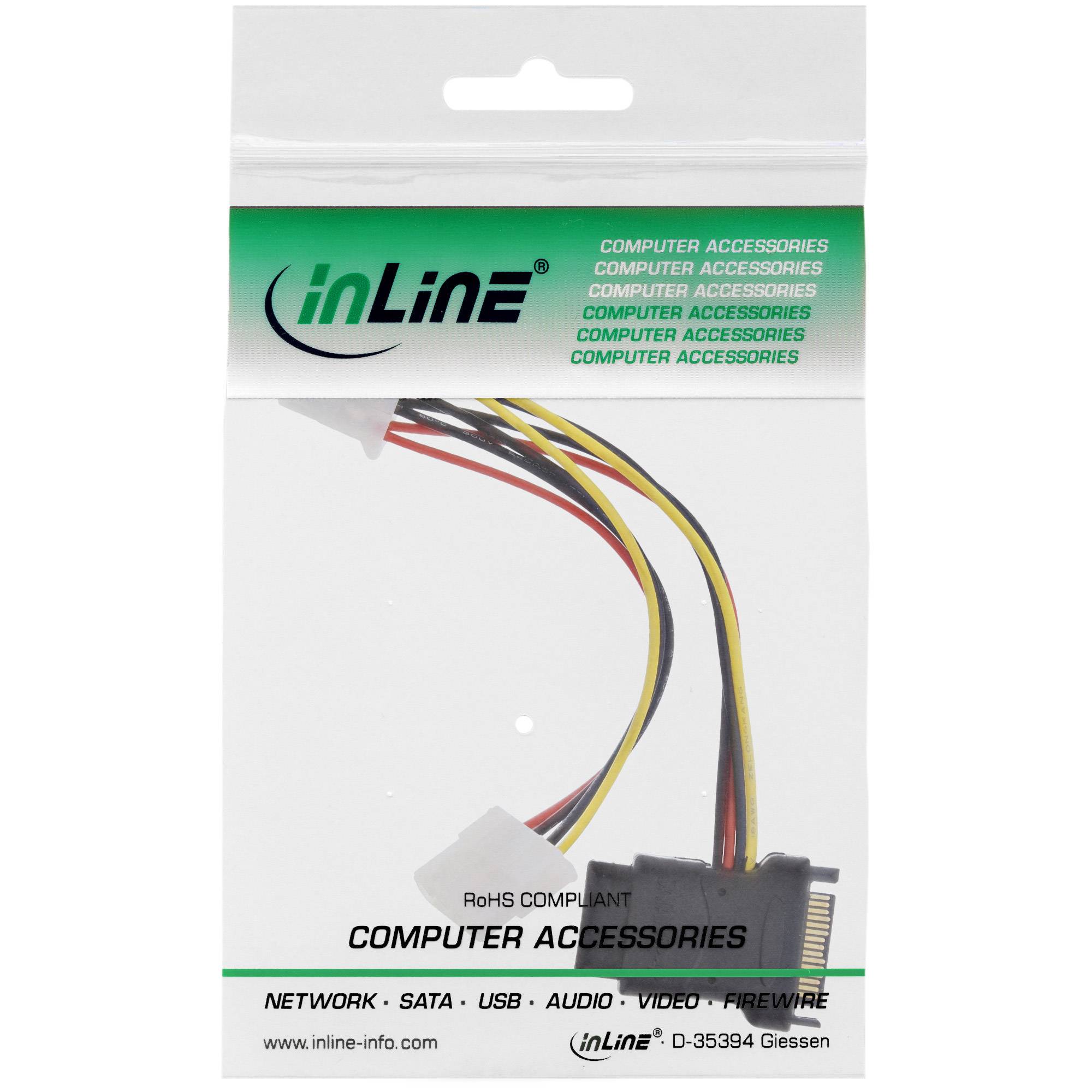 SATA (m) - 3x Molex (v) splitter - 0,15 meter-2