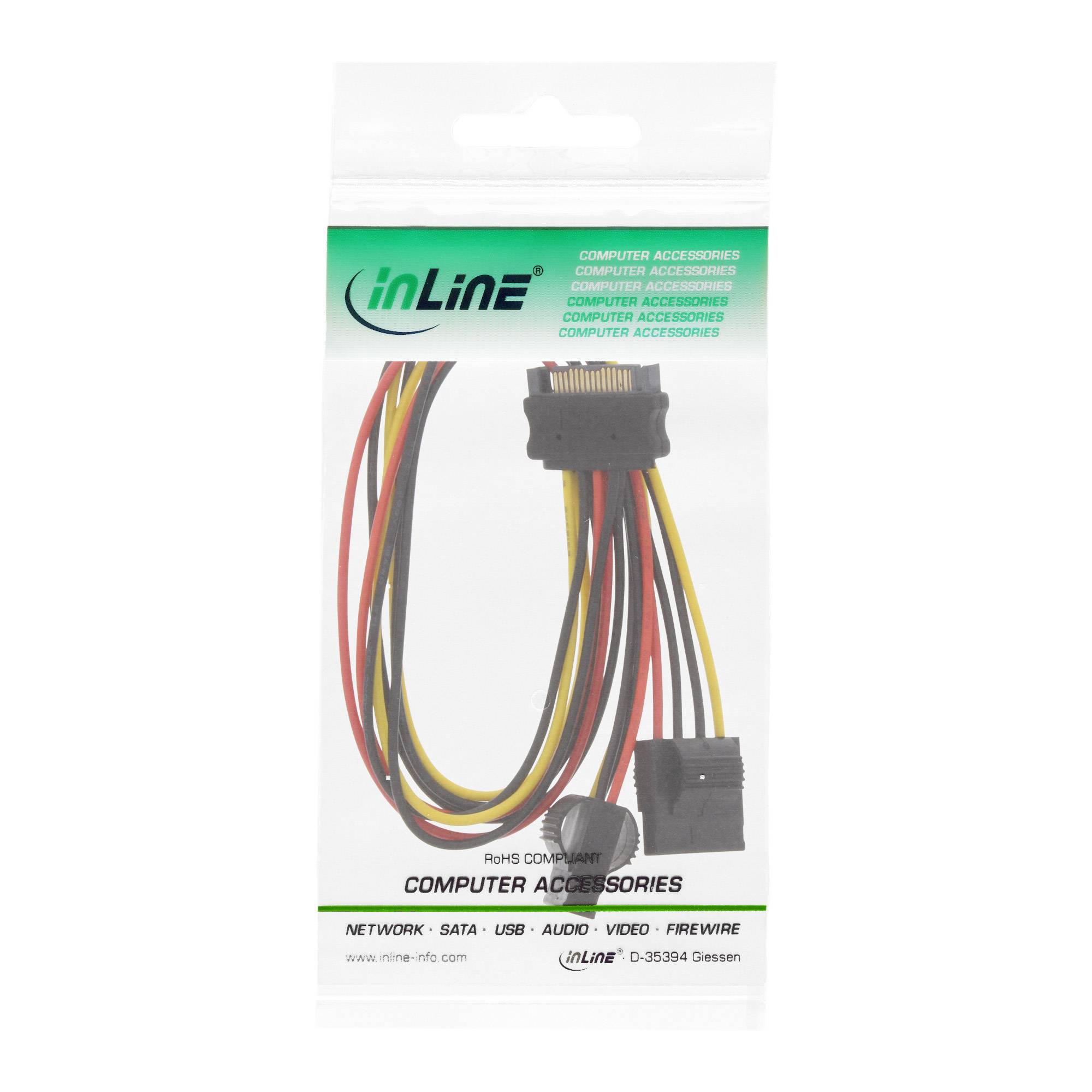 SATA (m) - 2x Molex (v) splitter - 0,30 meter-1