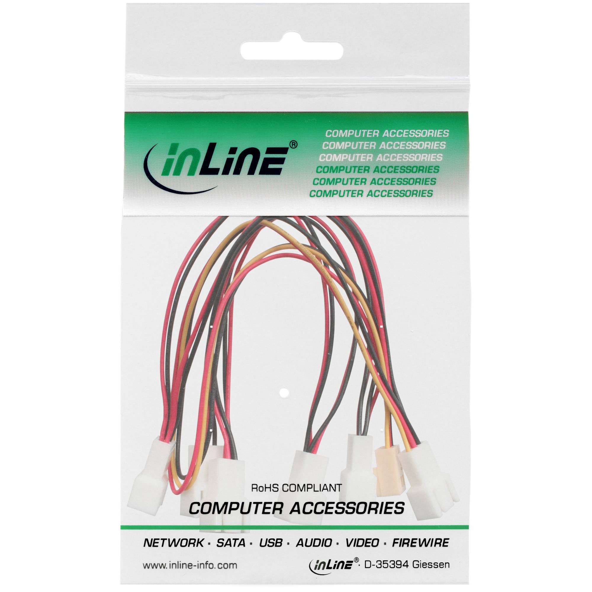 3-pins Case Fan (v) - 6x 3-pins Case Fan (m) splitter - 0,15 meter-1