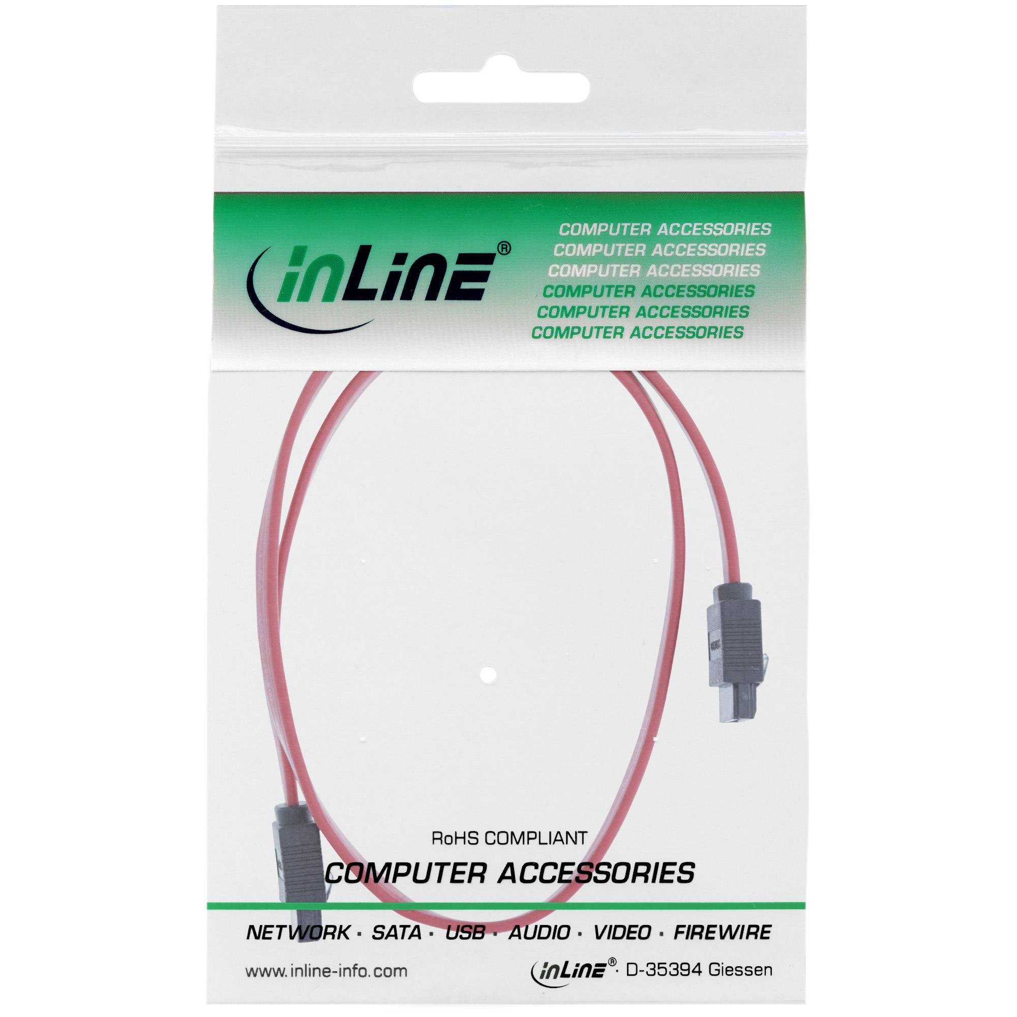 InLine SATA 6Gb/s kabel, met vergrendeling, 0.3m-1