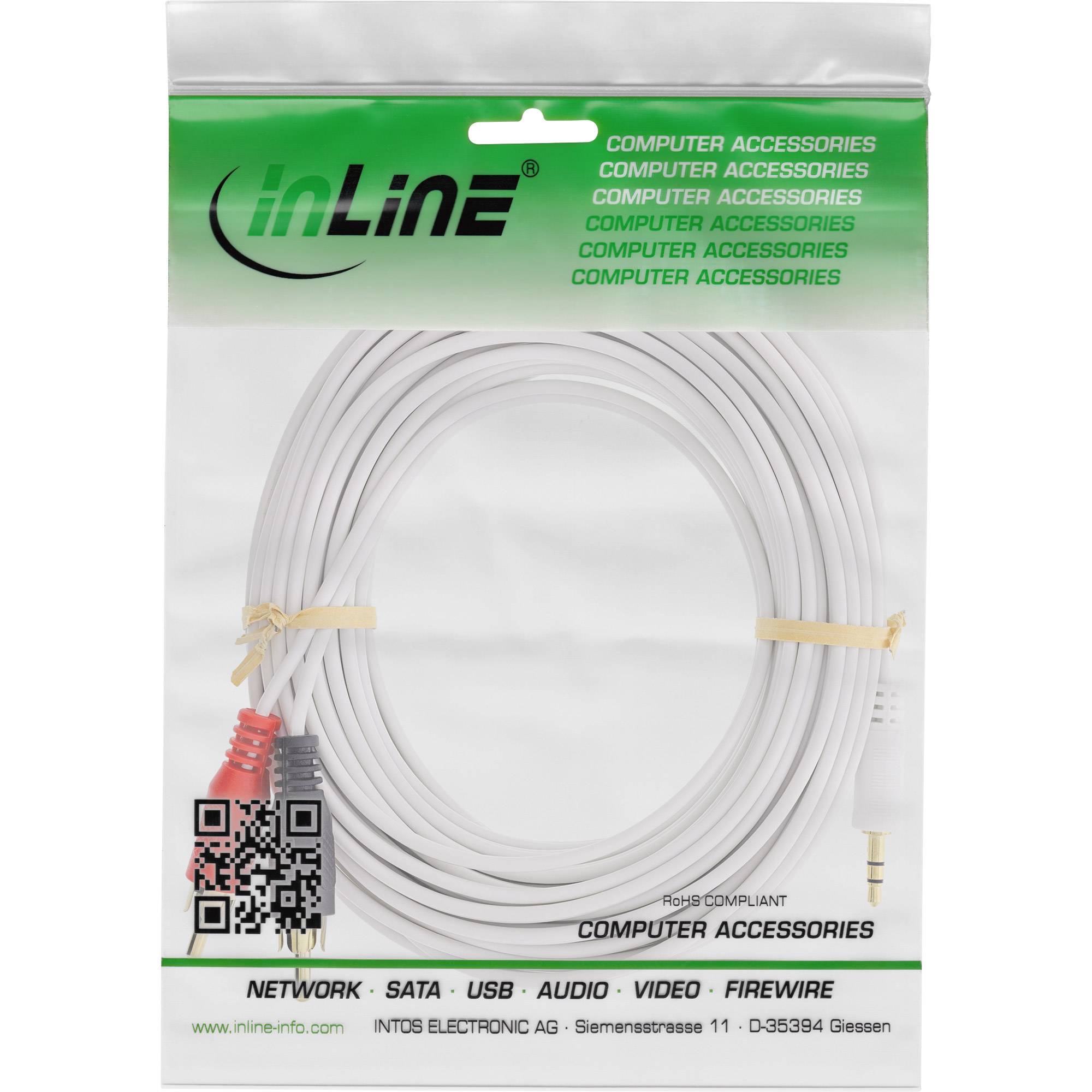 3,5mm Jack - Tulp stereo audio kabel - wit - 2,5 meter-1