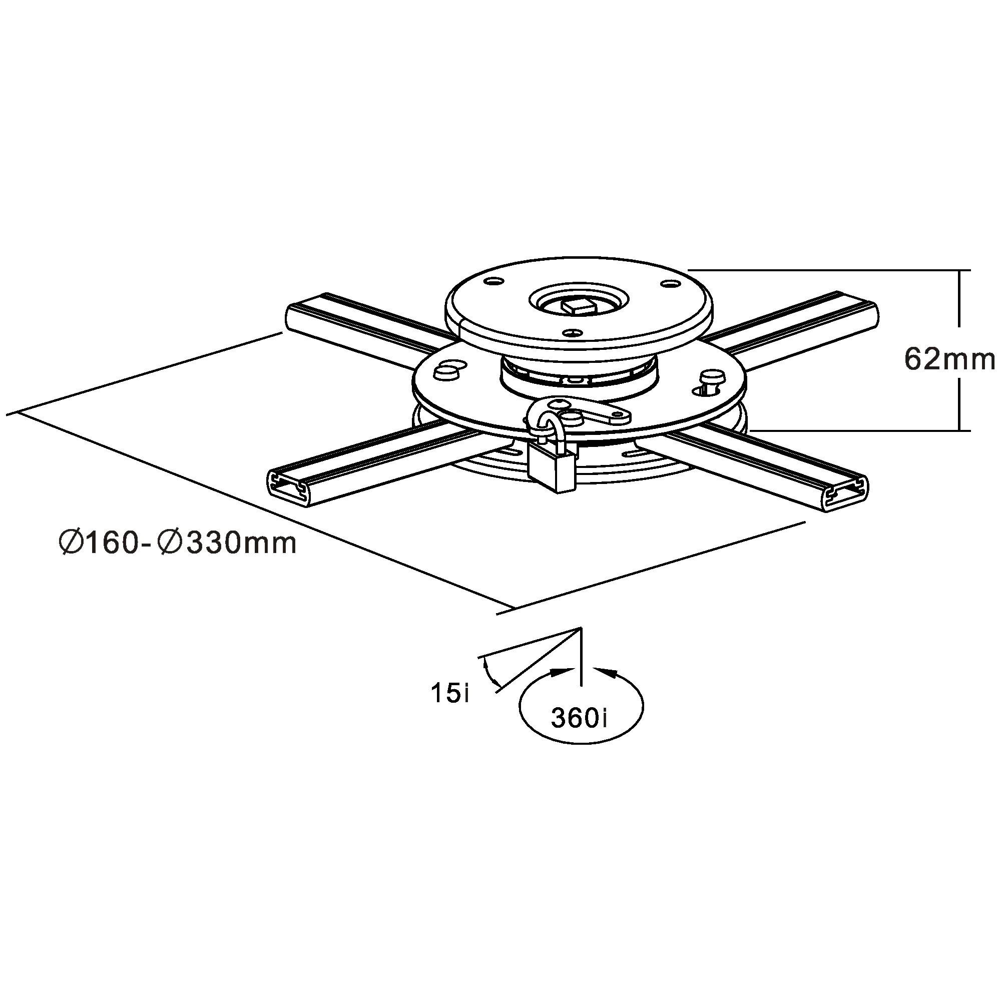 InLine® Plafondbeugel voor projectoren, max. 20kg-1
