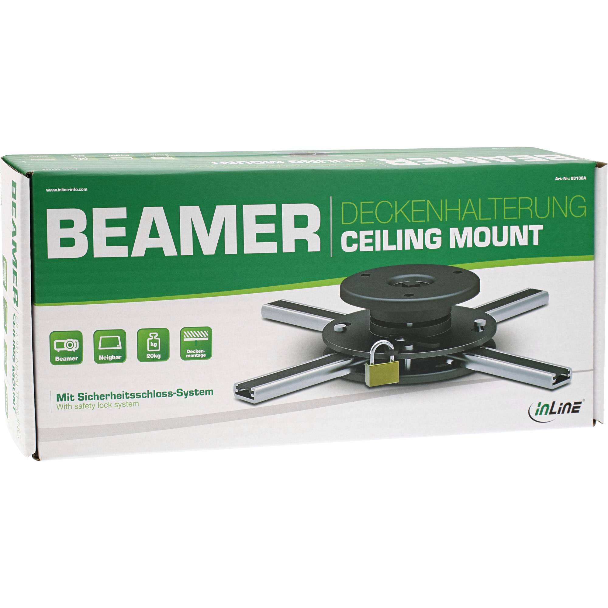InLine® Plafondbeugel voor projectoren, max. 20kg-2