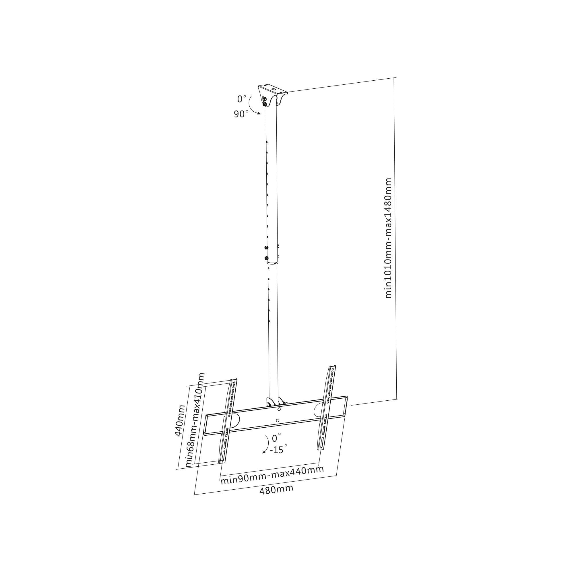 InLine® plafondbeugel, voor LED/LCD/Plasma, 81-140cm (32-55"), tot 50kg-3
