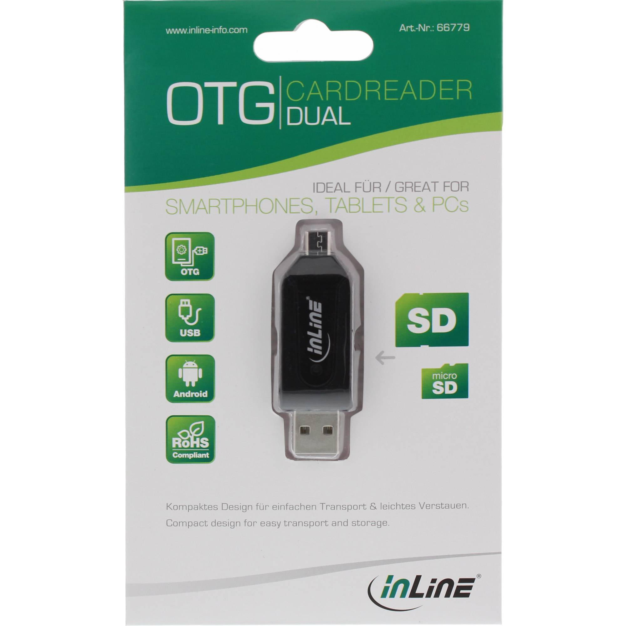 InLine Micro USB OTG / USB combi kaartlezer-1