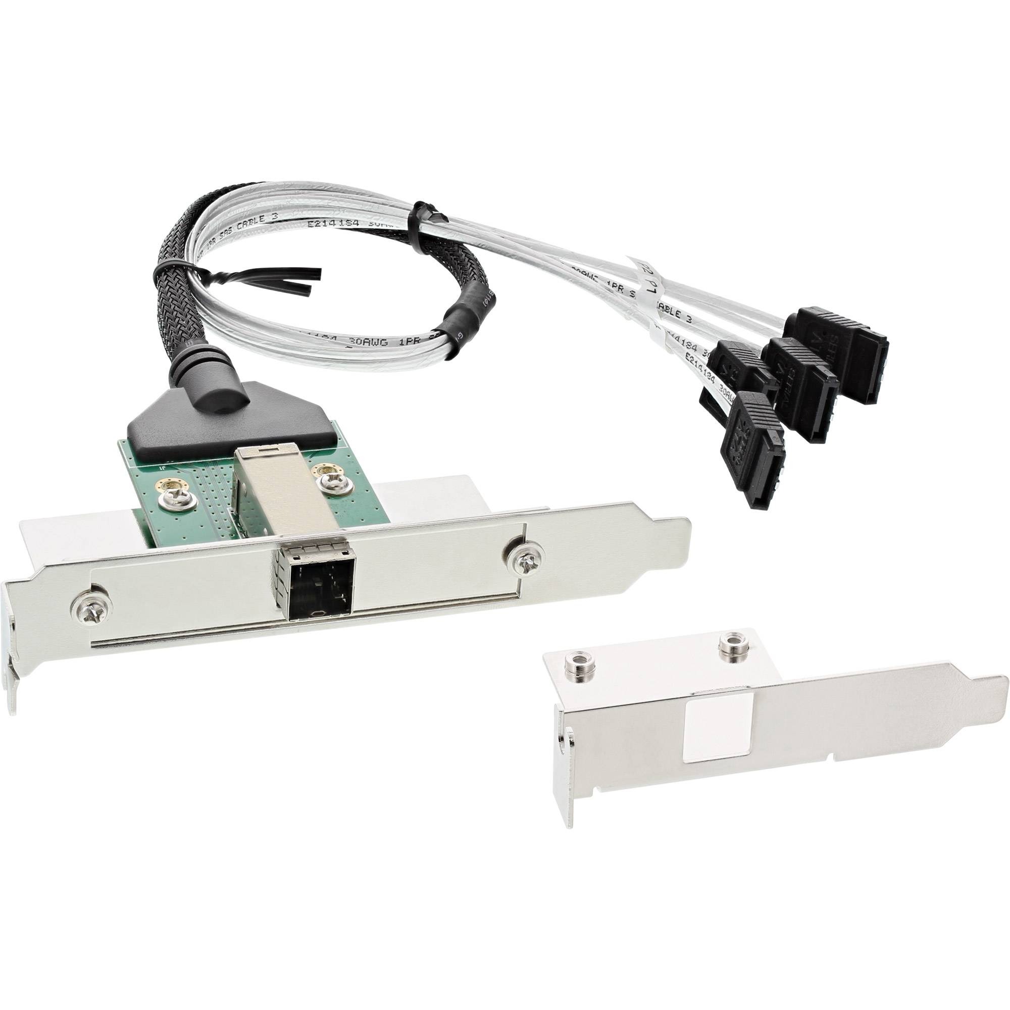 InLine® SAS HD Beugel met Kabel ext. SFF-8644 naar int. 4x SATA 0,5m