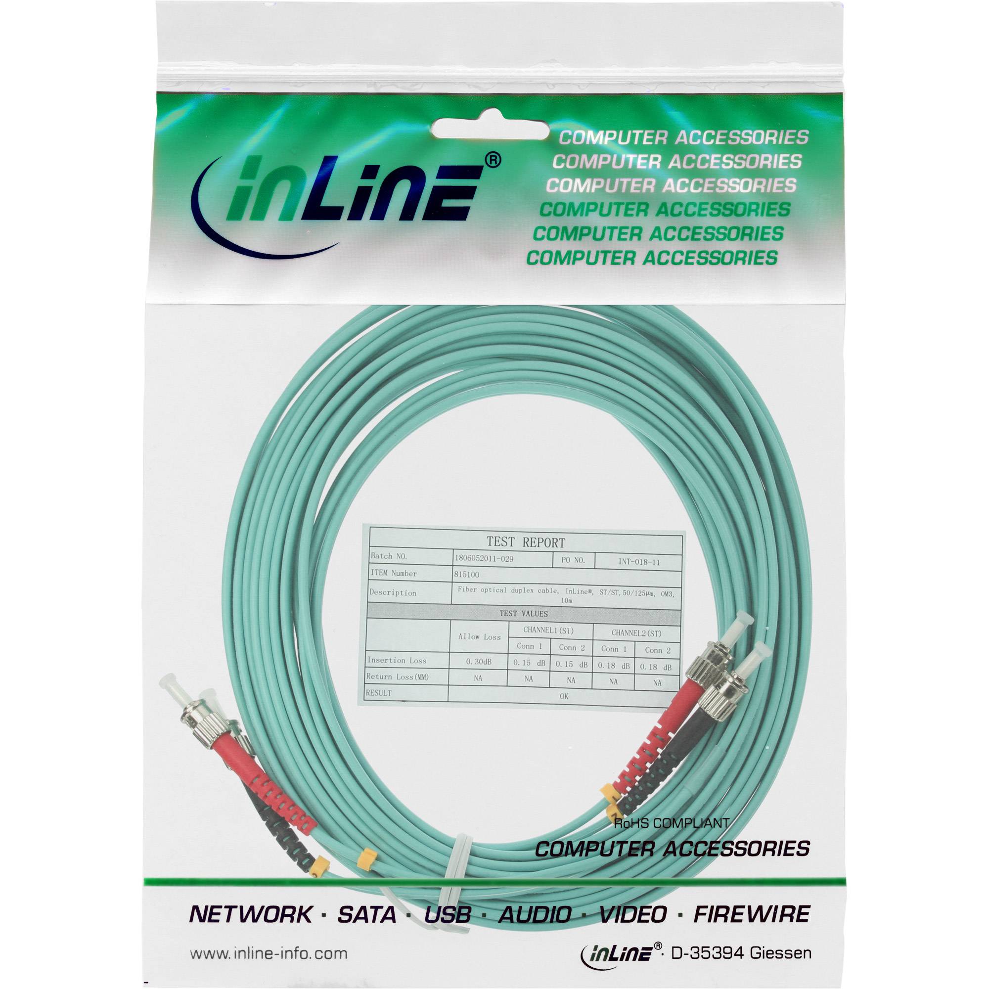 ST/UPC Duplex optical fiber kabel | OM3 | LSZH | turquoise | 2 meter-1