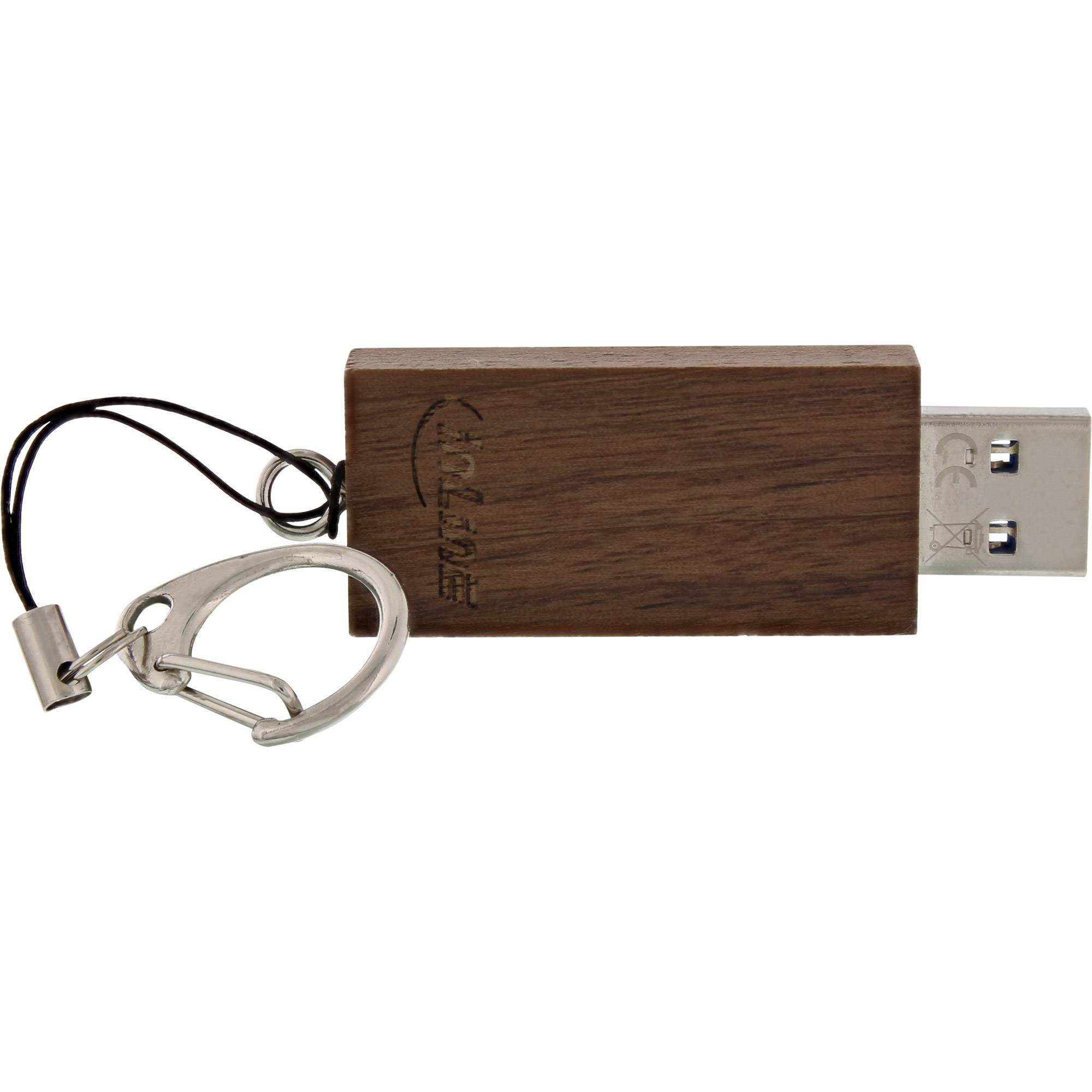 InLine® woodstick USB 3.0 geheugenstick, walnoot, 128GB-2