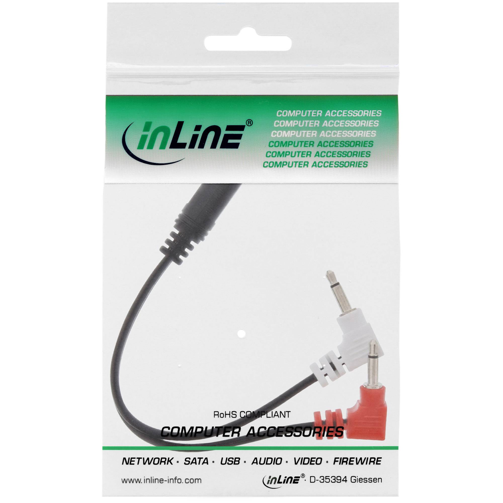 3,5mm Jack stereo audio vliegtuigadapter - haaks / zwart - 0,15 meter-1