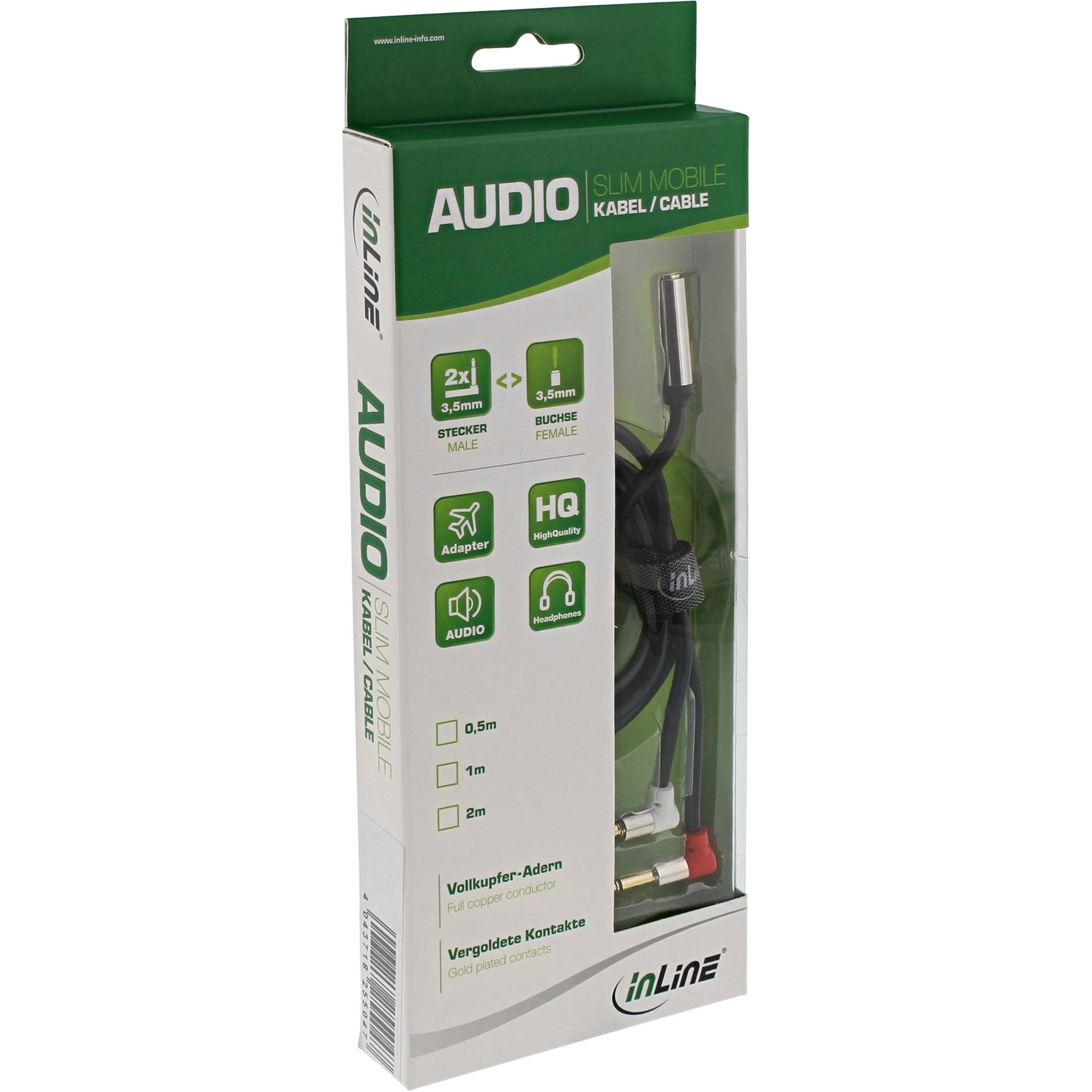 Premium 3,5mm Jack vliegtuigadapter - 0,15 meter-1