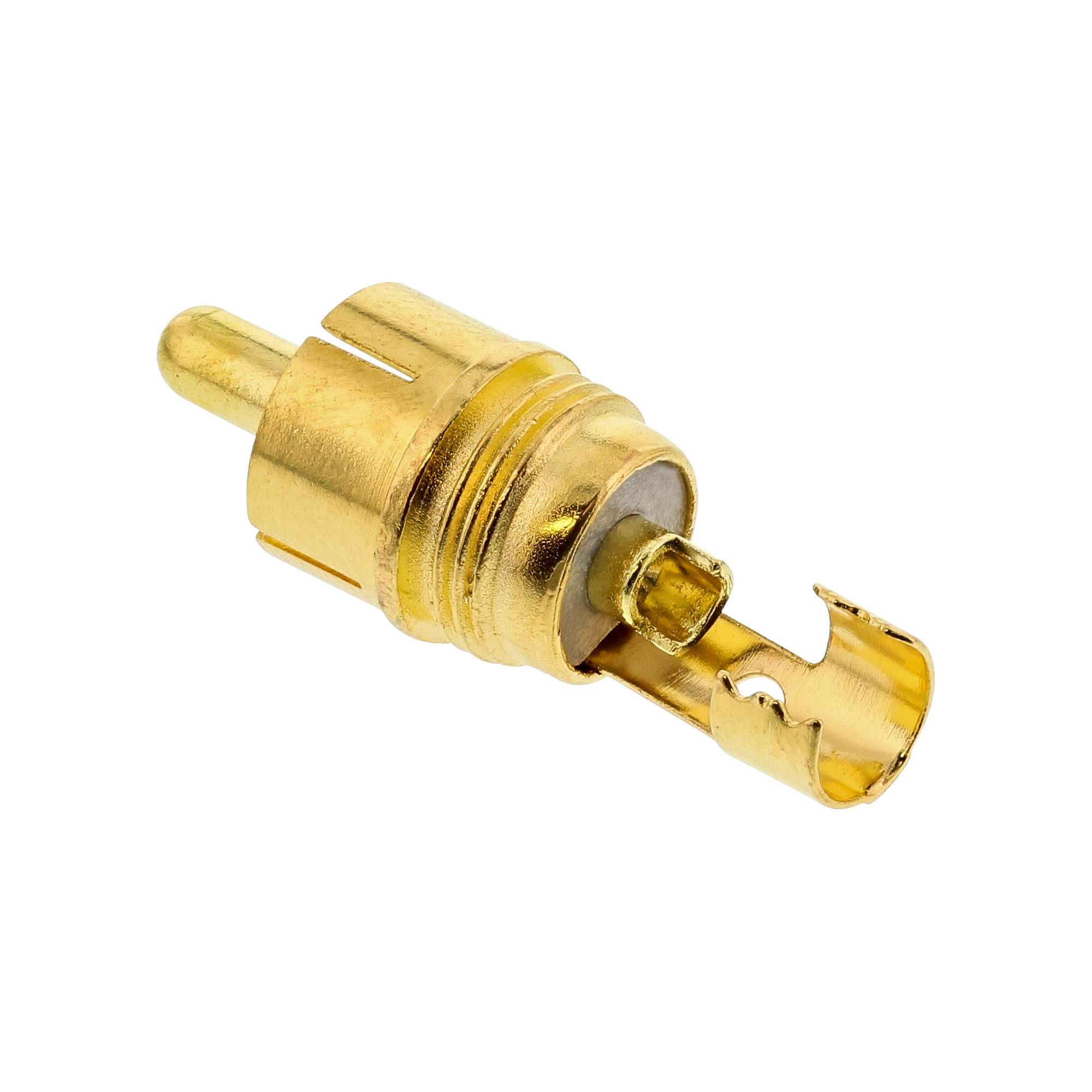 InLine® RCA-stekker soldeervariant, metaal zilver, ring wit, voor 6 mm kabel-1
