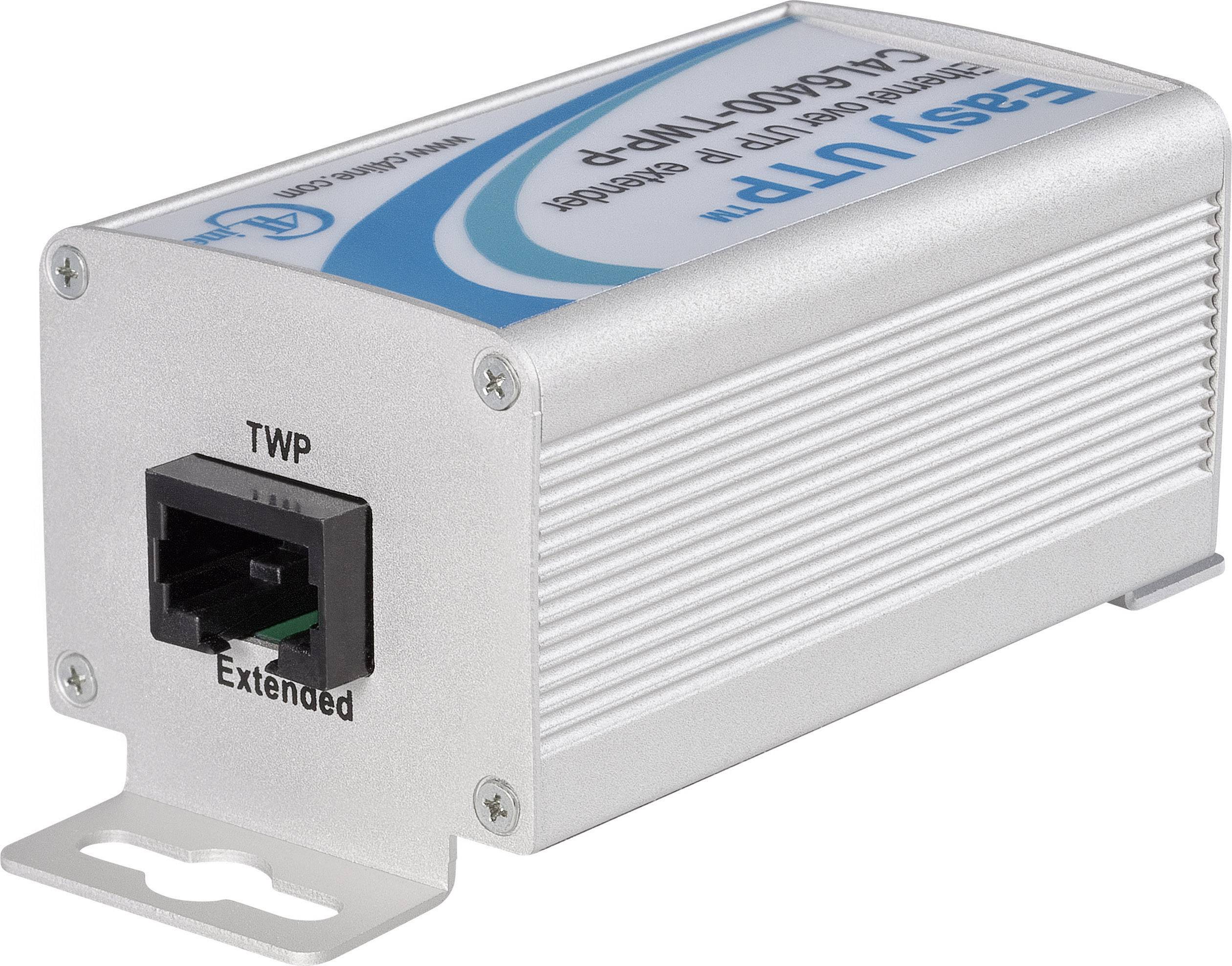 Zilveren netwerkapparaat met Ethernet-aansluiting, label 'EasyUTP'. Hoofdfunctie: verlenging/bereikuitbreiding voor netwerkverbindingen.